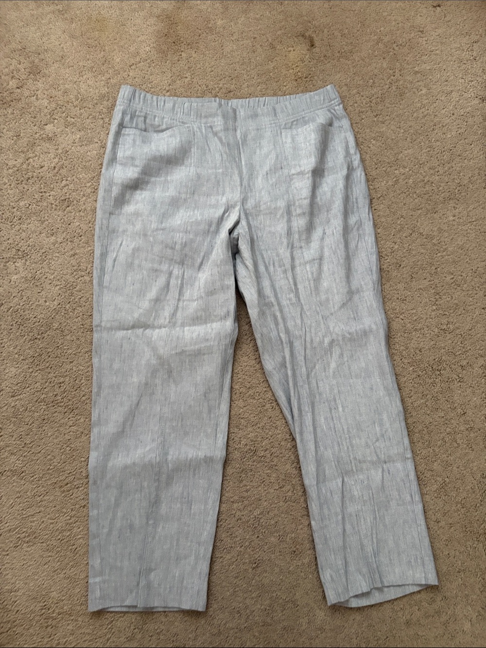J. Jill Linen Blend Pants in Heather Gray
